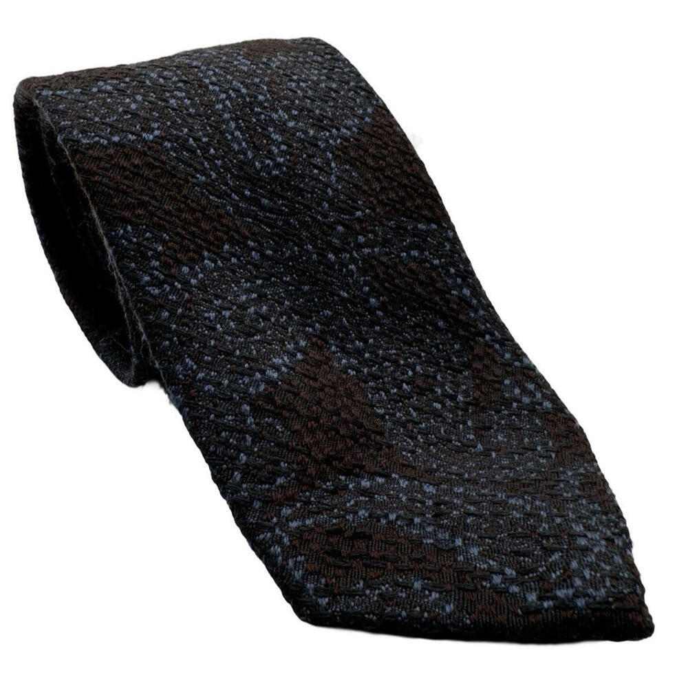 Eton Wool Silk Neck Tie Paisley Blue Burgundy 3.15" x 58"